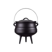 Pre-seasoned high quality pre-seasoned south Africa camping pot cast iron potjie pot with 3 legs