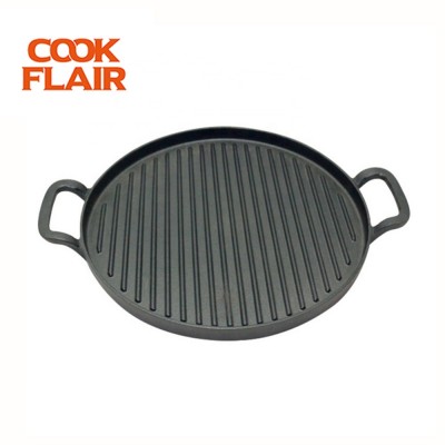 Factory Wholesale Cast Iron Reversible Double Use Frying Griddle Plate for Outdoor BBQ