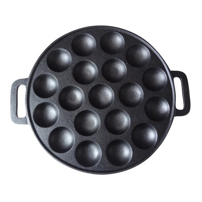 19 Holes Round Cast Iron Poffertjes Pan