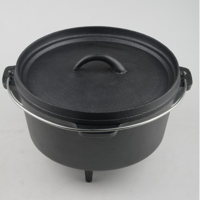 Pre-seasoned Cast Iron Dutch Oven Pot With Legs 9QT