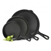 pre-seasoned 6" 8" 10" cast iron skillet frying pan