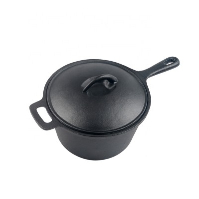 Multi Use Cast Iron Milk Pot Pre-seasoned Cast Iron Sauce Stew Pot with Lid